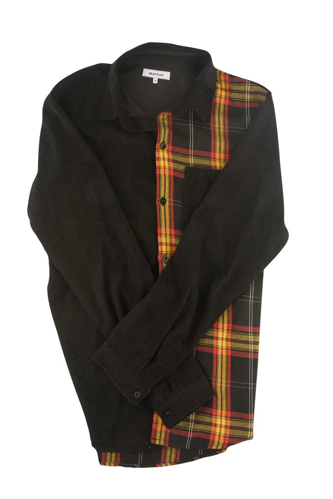 Corduroy Patchwork Flannel / Black - Brantley Clothing